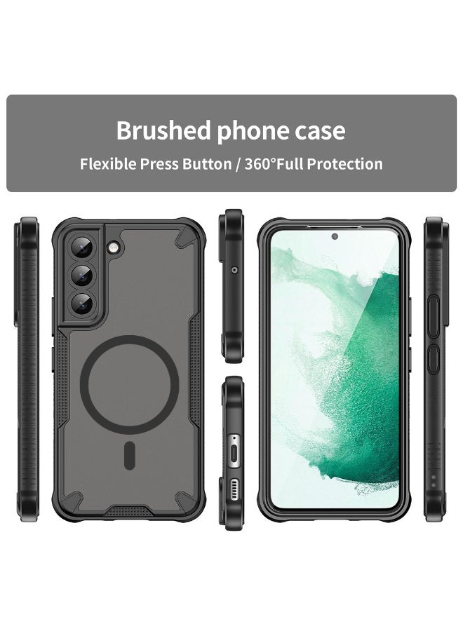 Cover For Samsung Galaxy S22 Plus Armor Glaze  Magnetic Phone Case Raised edges around the screen and camera lens help prevent scratches - Black - Image 4