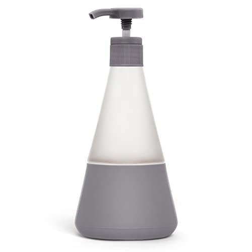 Cleancult Dish Soap Dispenser 15oz 1 Pack  Refillable Glass Soap Dispenser with Pump  Shatter Resistant Dish Soap Dispenser for Kitchen Sink  Non Slip Silicone Sleeve  Charcoal