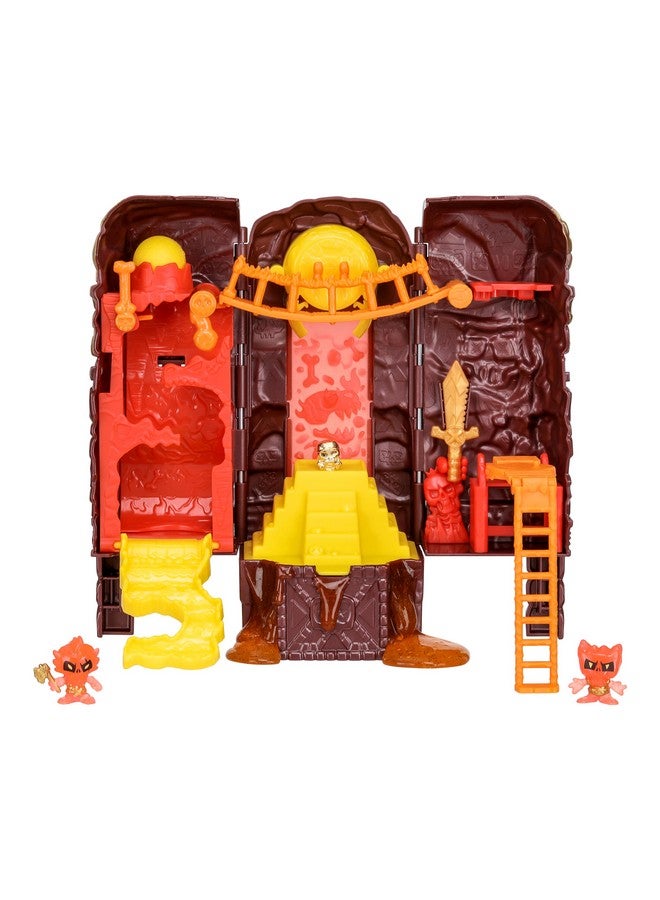 Treasure X Lost Lands Skull Island Lava Tower Micro Playset, 15 Levels of Adventure. Survive The Traps and Discover 2 Micro Sized Action Figures. Will You Find Real Gold Dipped Treasure? - Image 3