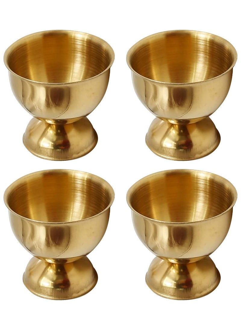 Oasisgalore Stainless Steel Egg Holder, 4Pcs Gold Egg Cups for Hard Boiled Eggs, Table Decor  - Image 1