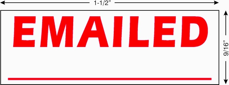 Supply360 Imprint 360 AS-IMP1032 - EMAILED w/Signature Line, Heavy Duty Commerical Quality Self-Inking Rubber Stamp, Red Ink, 9/16" x 1-1/2" Impression Size, Laser Engraved for Clean, Precise Imprints - Image 2