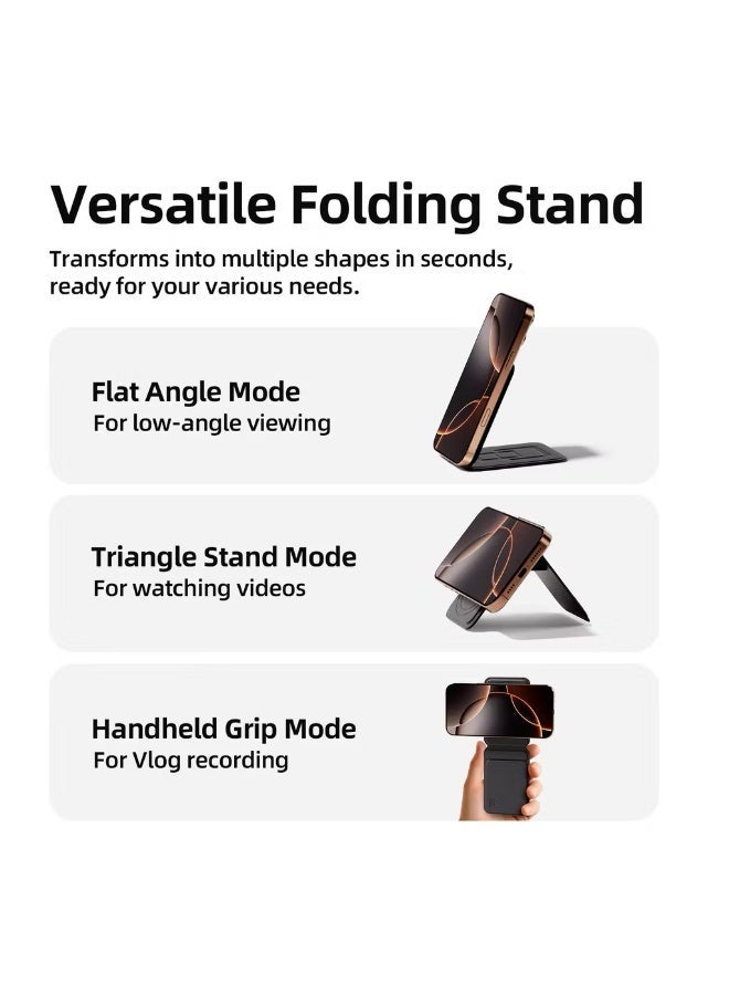 GOOJODOQ Strong Magnetic Folding Phone Holder 360° Rotation Adjustment Ultra-Slim and Portable Comes with Metal Ring - Image 1