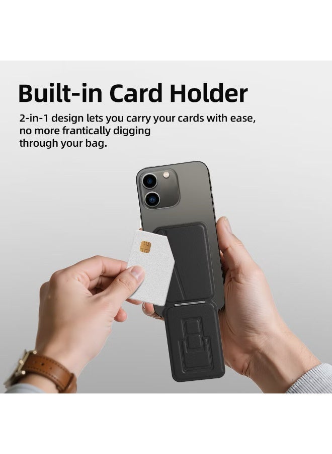 GOOJODOQ Strong Magnetic Folding Phone Holder 360° Rotation Adjustment Ultra-Slim and Portable Comes with Metal Ring - Image 4