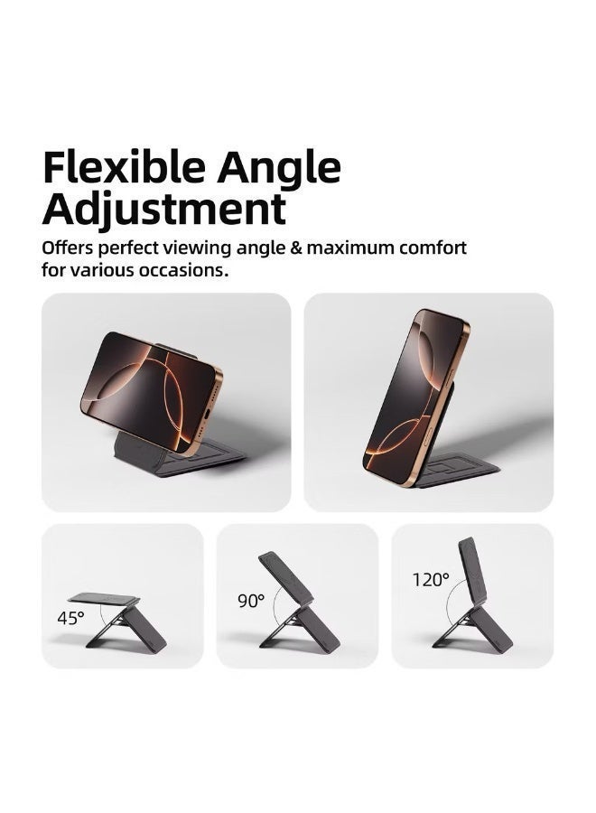 GOOJODOQ Strong Magnetic Folding Phone Holder 360° Rotation Adjustment Ultra-Slim and Portable Comes with Metal Ring - Image 5