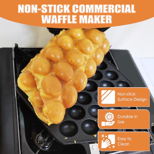 MAOPINER Bubble Waffle Maker Pan Waffle Cake Mold Pot Non-stick Double Side Egg Waffle Maker for Breakfast Lunch Household Cafe Restaurant Cake Shop - Image 4