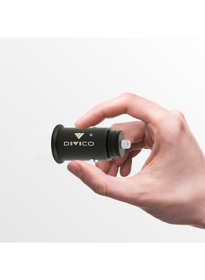 DIVICO A3004 Mini Car Charger 2.4A Dual USB Ports, Fast Charging, Overcharge Protection, Universal Metal Adapter for Tablets, Earbuds, Headphones, Bluetooth Speakers, Cameras & Smart Devices (Black, Zinc Alloy) - Image 5