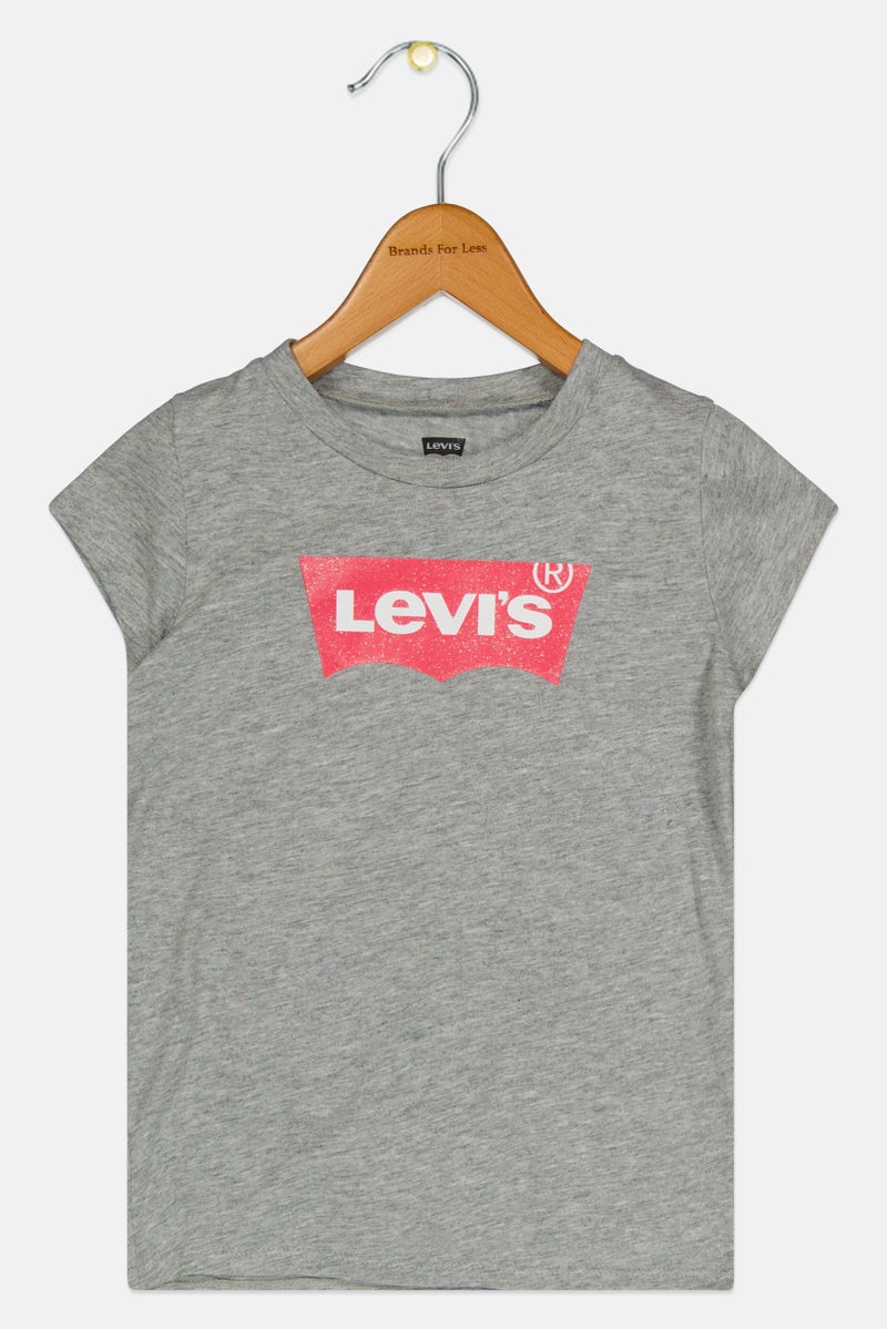 Levi's تي شيرت قصير الأكمام للأولاد الصغار بشعار العلامة التجارية، رمادي - Image 1