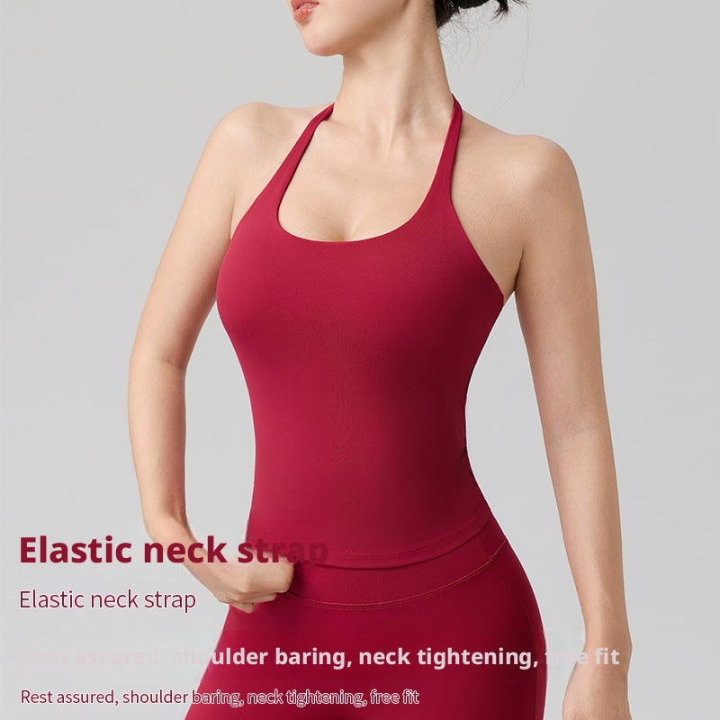 Women's Push-up Yoga Vest with Padded Bra - Image 3