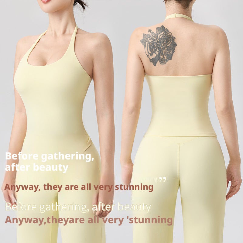 Women's Push-up Yoga Vest with Padded Bra - Image 1