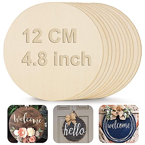 PD Craftozone Round Circle MDF Pine Wood 12 Cm MDF Boards for Art and Craft - 2.5mm Thick Unfinished Round Wood Slices for Resin Art, Mandala Art,Pyrography, Painting, Plain Pine MDF Coasters (20) - Image 1