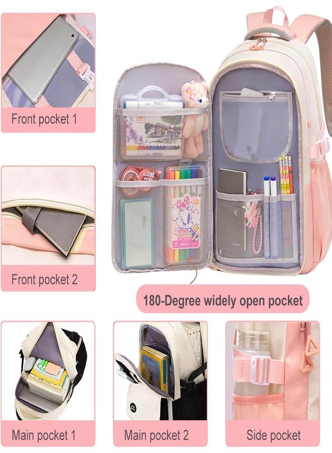 PALAY® Girls School Backpack Kawaii Backpack Schoolgirls Book Bag with Spacious Stationeries Storage Layer, Padded Shoulder Strap, Multi-use School Backpacks Travel Bag - Image 3