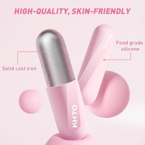 KHTO Food Grade Silicone Dumbbell Weight Bars for Women, Pink (2.2 LB | 4.4 LB Pair), Non-Slip Hex Sides Dumbbell Set for Home Gym Workout, Walking, Yoga, Dance, Barre, Pilates - Image 3