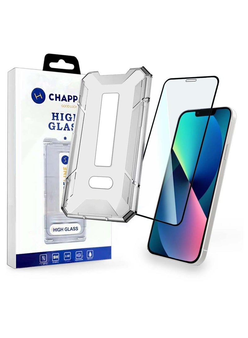 CHAPPELINE Apple iPhone 13/13 Pro 2021 Next Generation A++ Quality High Glass Screen Protector with Auto Alignment Frame Easy Installation, Bubble Free, Tempered Glass HD Clear, Anti-Scratch, Anti-Spy Flim, Anti-Fingerprint - Clear/Black - Image 1