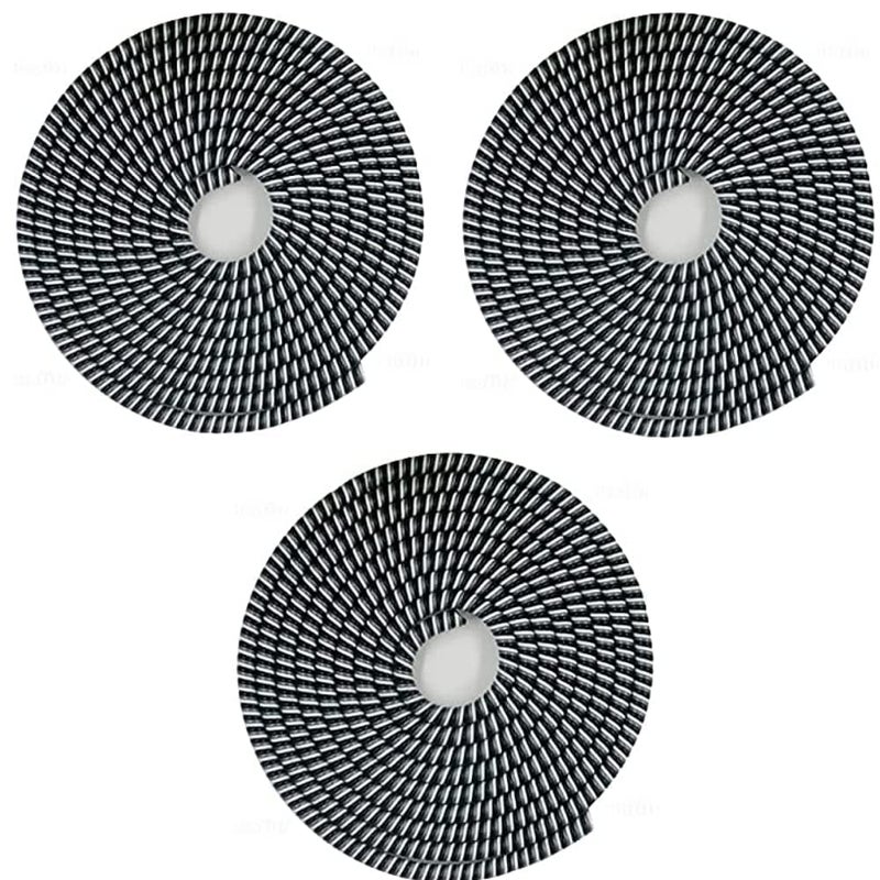 BeFall Ultimate Cable Protector | Spiral Triple Colour 1.5 Meter / 150 cm (3 Pieces) | Plastic Cord Wire Charger Winder for iPhone and Android Charging Cables (BlackWhite3) - Image 1