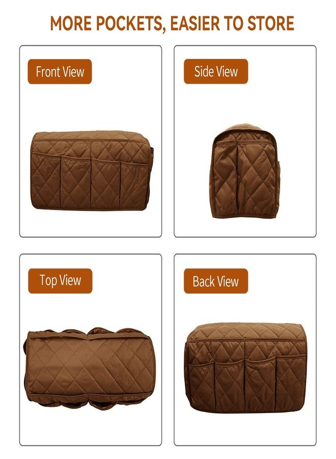 MEHIDFY Armchair Caddy, Waterproof Sofa Armrest Organizer, Non Slip Recliner Organizer, Remote Holder for Recline, Recliner Caddy with 14 Pockets Storage for TV Remote, Phone, Magazine (Brown) - Image 5