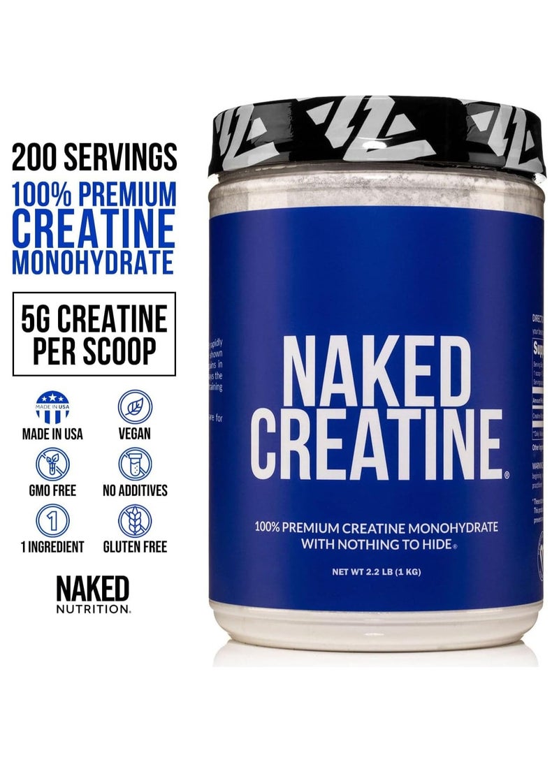 NAKED nutrition Pure Micronized Creatine Monohydrate – 200 Servings, 1,000g - Image 2