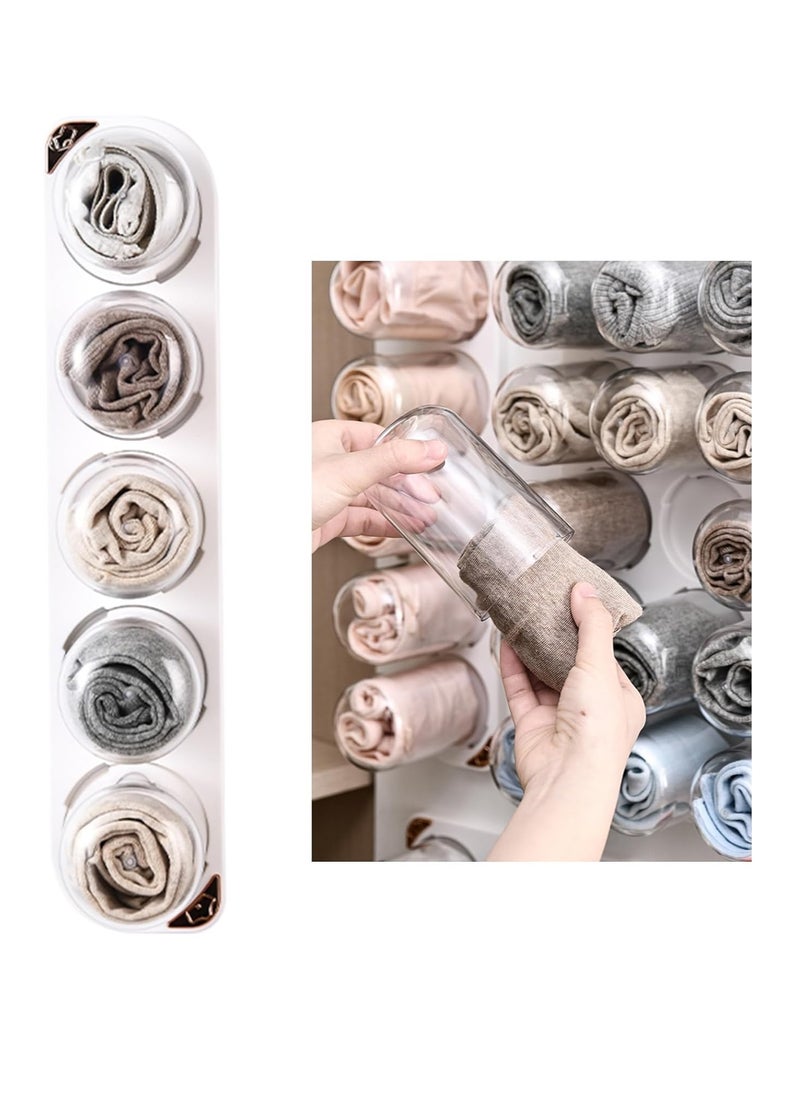 Generic Wall Mounted Capsule Storage Organizer clear plastic Wardrobe organizadores stores for Underwear, socks, Silk Towels, ties, headcards, face towels suitable (Single row)  - Image 1