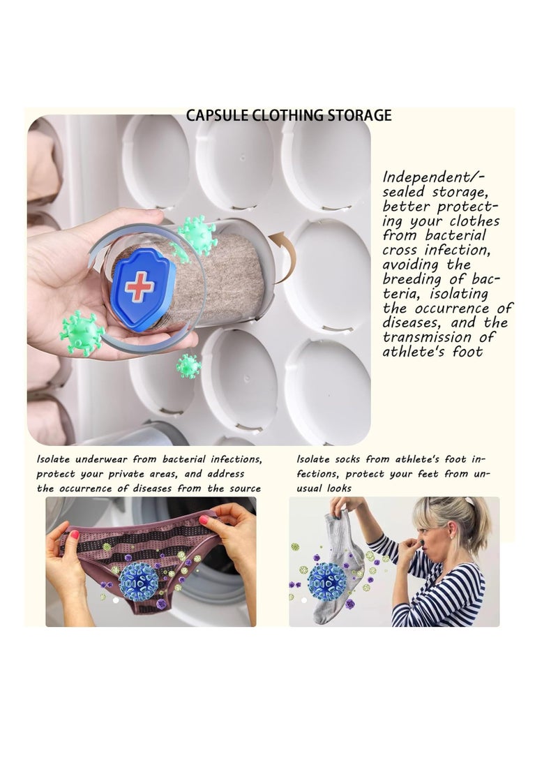 Generic Wall Mounted Capsule Storage Organizer clear plastic Wardrobe organizadores stores for Underwear, socks, Silk Towels, ties, headcards, face towels suitable (Single row)  - Image 4