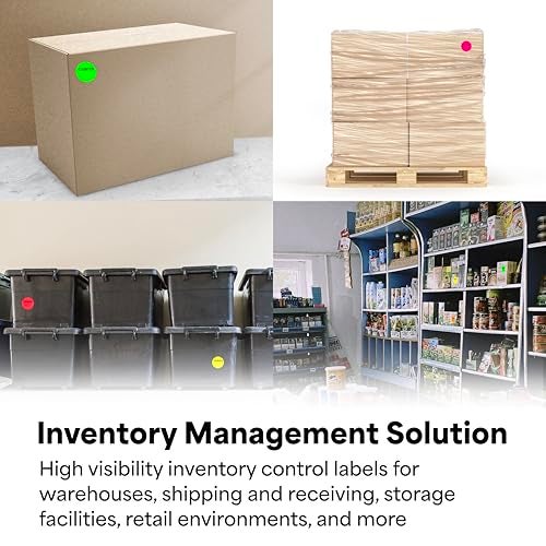 TapeCase INVLBL-023 Counted Inventory Label, Circular Adhesive Label, Green, 2 in, 1000 Labels Per Roll, 1 Roll - Image 4