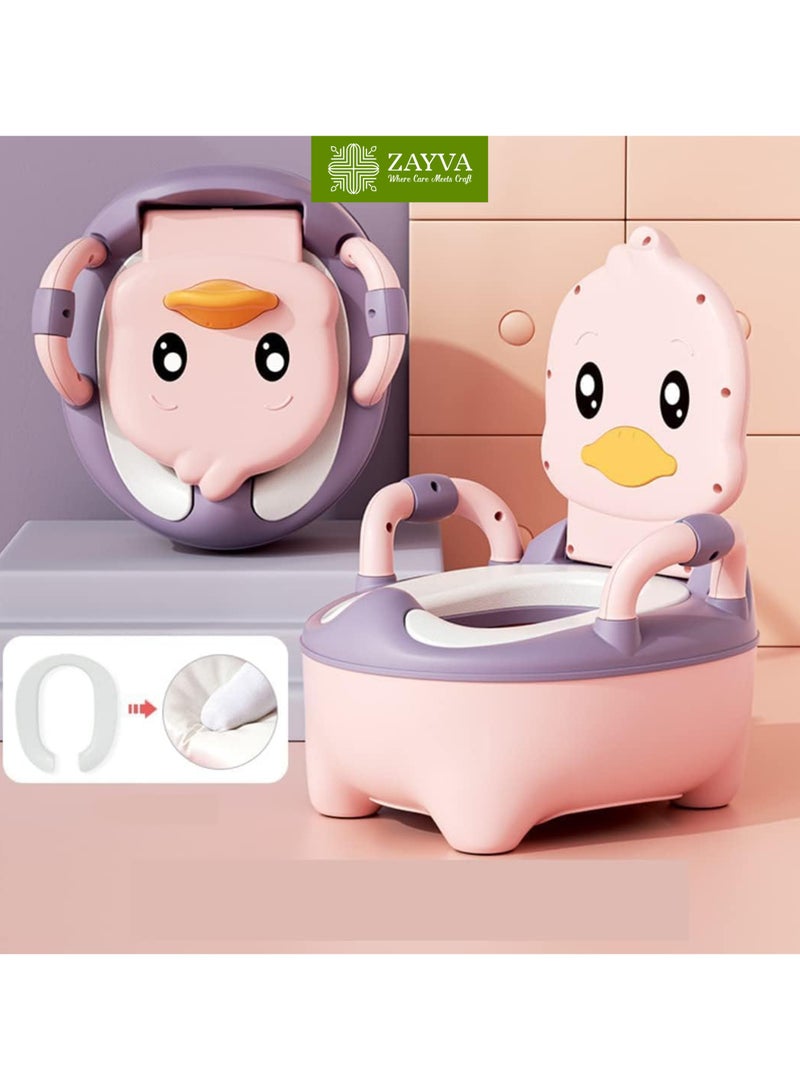 ZAYVA Potty Training Toilet,Realistic Potty Training Seat,Toddler Potty Chair with Soft PVC Seat Removable Potty Pot Toilet,Suitable For Children 1 to 7 Years Old (Pink)  - Image 1