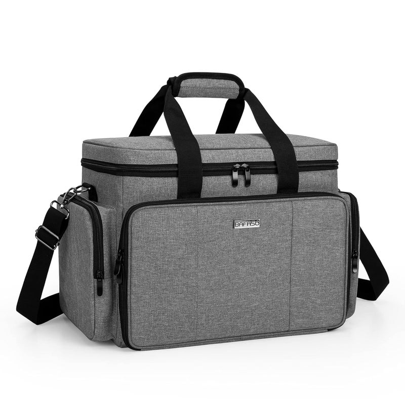 BAFASO Large Makeup Bag Cosmetic Bag with Removable Dividers, Travel Makeup Case Holds Cosmetics and Hair Supplies, Gray