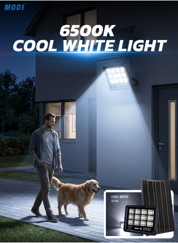 MODI 200W Solar LED Flood Light – IP66 Waterproof Outdoor Security Light with Remote Control (6500K Ultra Bright White) - Image 4
