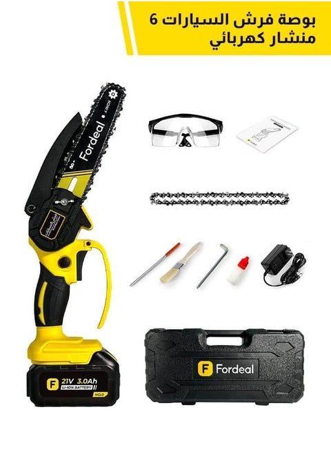 Fordeal 6 inch Brushless Motor Mini Chainsaw, Portable Electric Chainsaw Cordless, Handheld Chain Saw Pruning Shears Chainsaw for Tree Branches, Courtyard