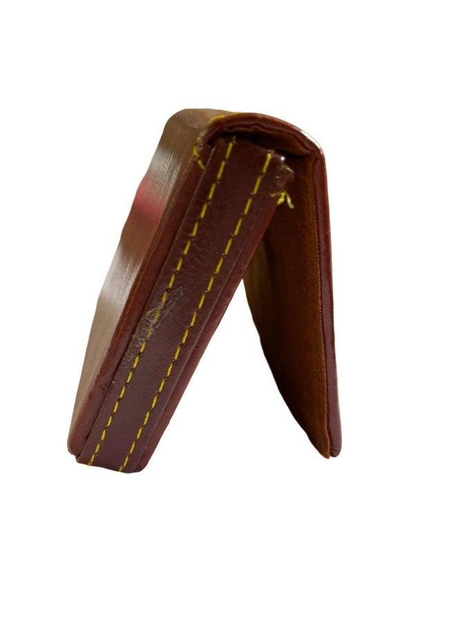 CUBIC Premim Leather Card Holder | Foldable & Compact | Brown - Image 3