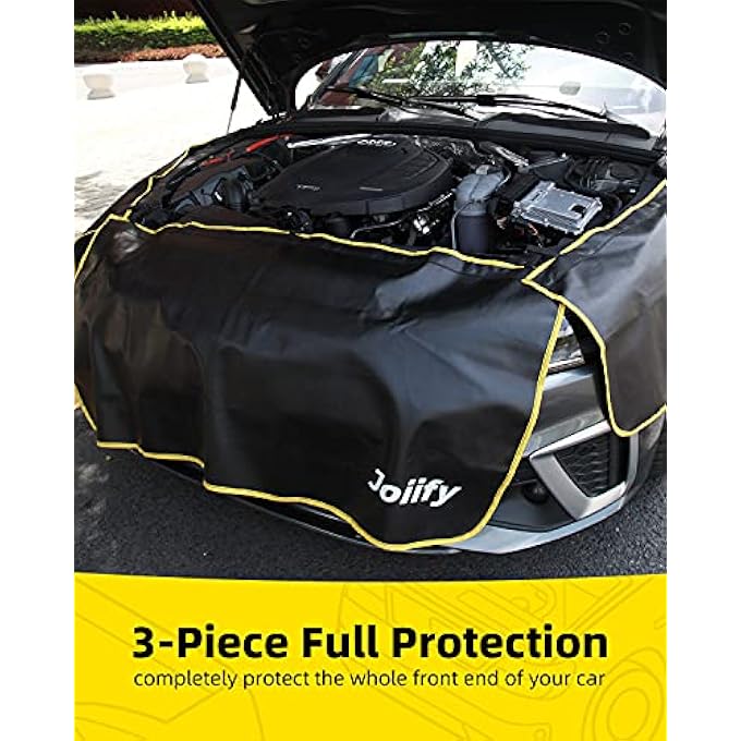Joiify 3Piece Automotive Magnetic Fender Covers For Mechanics 25 Strong Magnets Microfiber Leather Car Protector Mats For Sedan Or Station Wagon  Size M - Image 3
