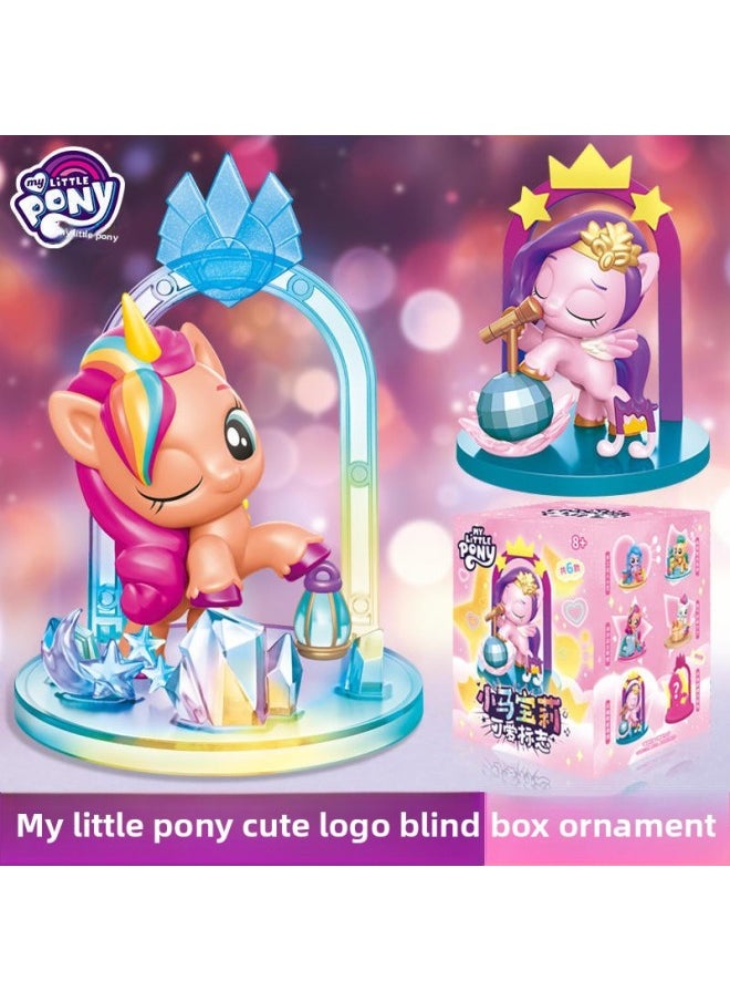 Generic - Genuine Pony/baoli Hand-made Blind Box Large Collection Of A Whole Box Of Tide Playing Around Desktop Ornaments Yum Badge-Color:Ghost Blade Unlimited Train Blind Box Card 003AA03002 - Image 1