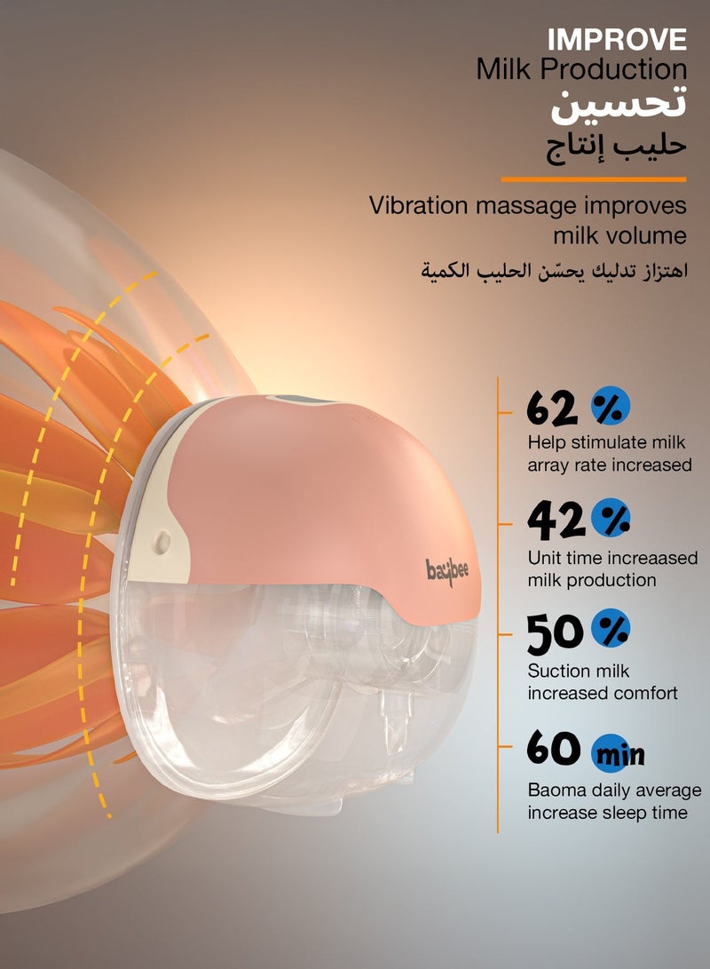 بيبي مضخة ثدي كهربائية قابلة للارتداء للأمهات | مضخة ثدي كهربائية أوتوماتيكية بثلاثة أوضاع و15 مستوى شفط | جهاز ضخّ حر اليدين بشاشة LED | مضخة حليب ثدي محمولة للأمهات مع وضع التدليك - Image 4