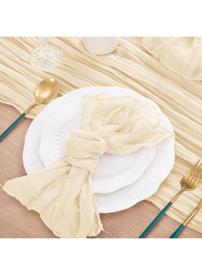 FALAHOM 6 Pack Napkins Cloth Boho Gauze Cheesecloth Napkins Bulk Set of 6 Soft Cotton Linen Dinner Napkins for Wedding Bridal Baby Shower Daily Use Events Deco - Image 5