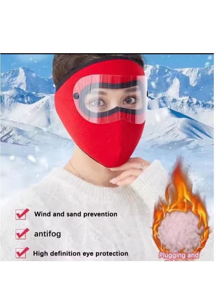 Generic - A face mask to protect against cold and dust to provide ideal protection and comfort in various weather conditions. It is characterized by its light weight and breathability, which makes it the ideal choice for daily use in cold climates or while walking in dusty places. Set of two pieces, red/grey. - Image 1