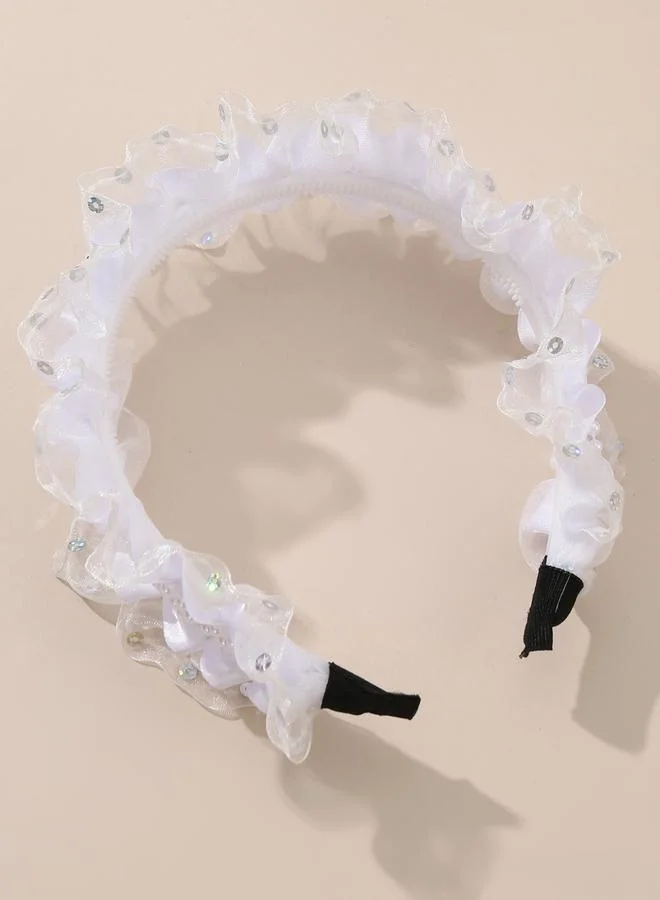 تايك تو عصابة رأس دانتيل ولؤلؤ صناعي