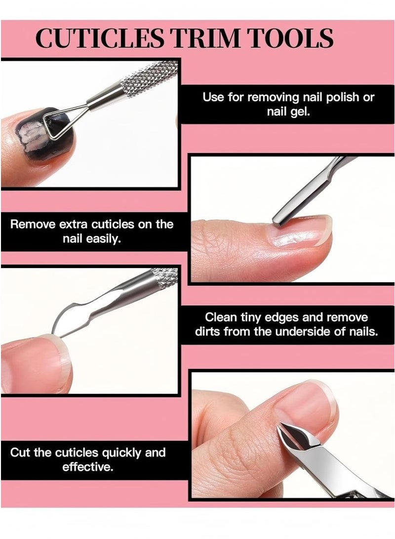 مجموعة باديكير للعناية باليدين والقدمين، مبرد أظافر 100/180، كتلة صقل أظافر، مقص بشرة، أداة دفع بشرة، مقص بشرة، أدوات أظافر - Image 3