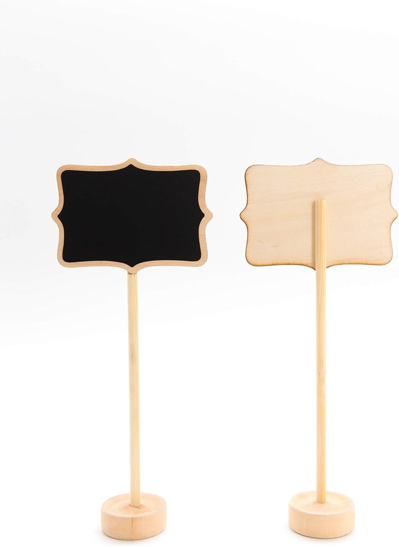 DSTELIN 15 Pack Wood Mini Chalkboard Signs (Water-Based Chalk and Replacement Stickers Are Included) Small Rectangle Chalkboards Blackboard for Weddings, Message Board Signs and Special Event Decorations - Image 5