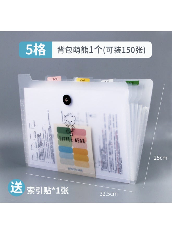 HELPS A4 Primary School Student Accordion Bag Large Capacity Multi-layer Test Paper Holder Storage Bag Information Book Classification Plastic Insert Folder - Image 1