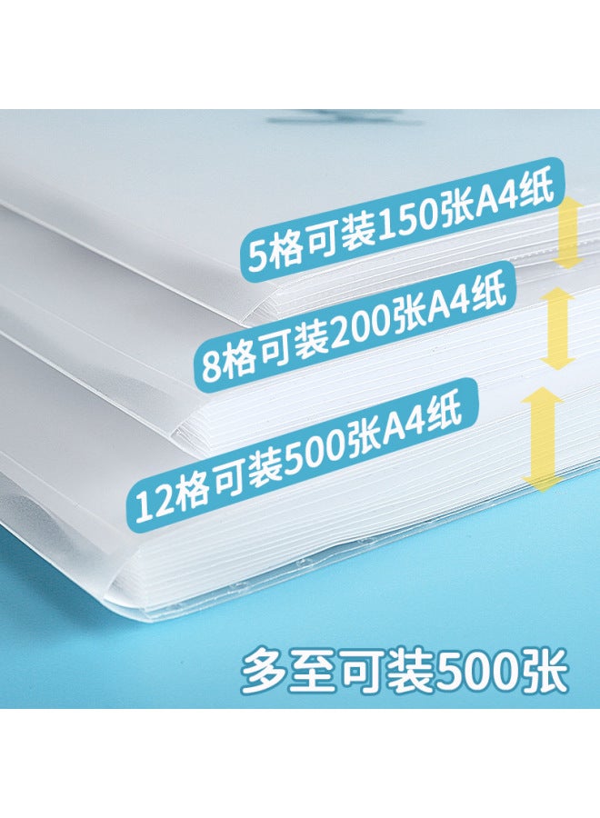 HELPS A4 Primary School Student Accordion Bag Large Capacity Multi-layer Test Paper Holder Storage Bag Information Book Classification Plastic Insert Folder - Image 4
