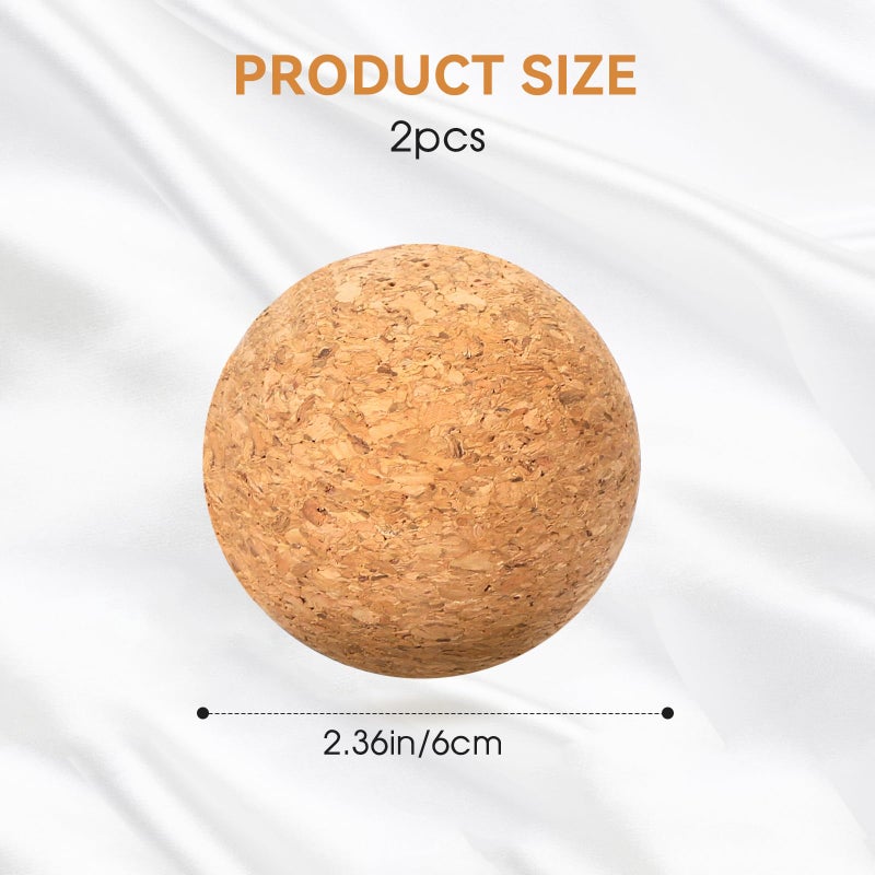 salbsever 2.4inch Wine Cork Ball Wooden Cork Ball Stopper for Wine, Glass Decanter Stopper 2 Pieces, Decanter Stopper Replacement for Wine Carafe Decanter Bottle Replacement - Image 2