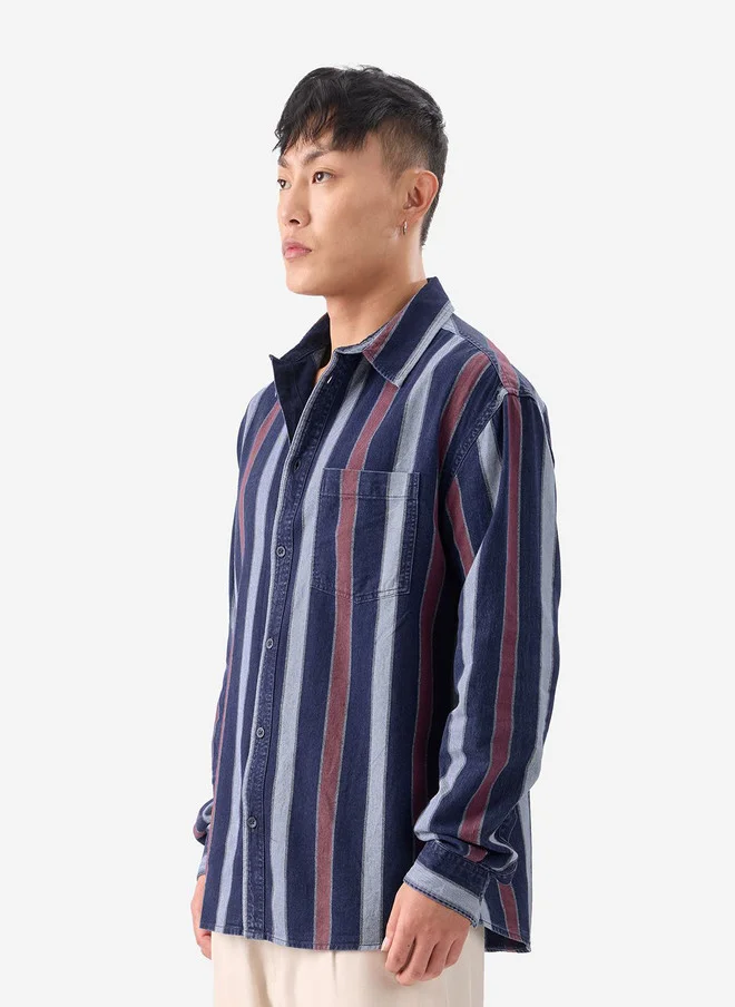 The Souled Store  The Souled Store Men Multicolor Stripes Cotton Relaxed Fit Shirt  | Best Price UAE