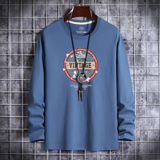 New Mens Long-Sleeved T-Shirt Printed Round Neck Slim-Fit Korean Base Shirt Young and Middle-aged Thin Autumn Fashionable Autumn T-Shirt Fog Blue - pzsku/Z2EA35F29A84F8819513CZ/45/1746229768/5f4575d7-94b8-4441-be11-bb04999cee31