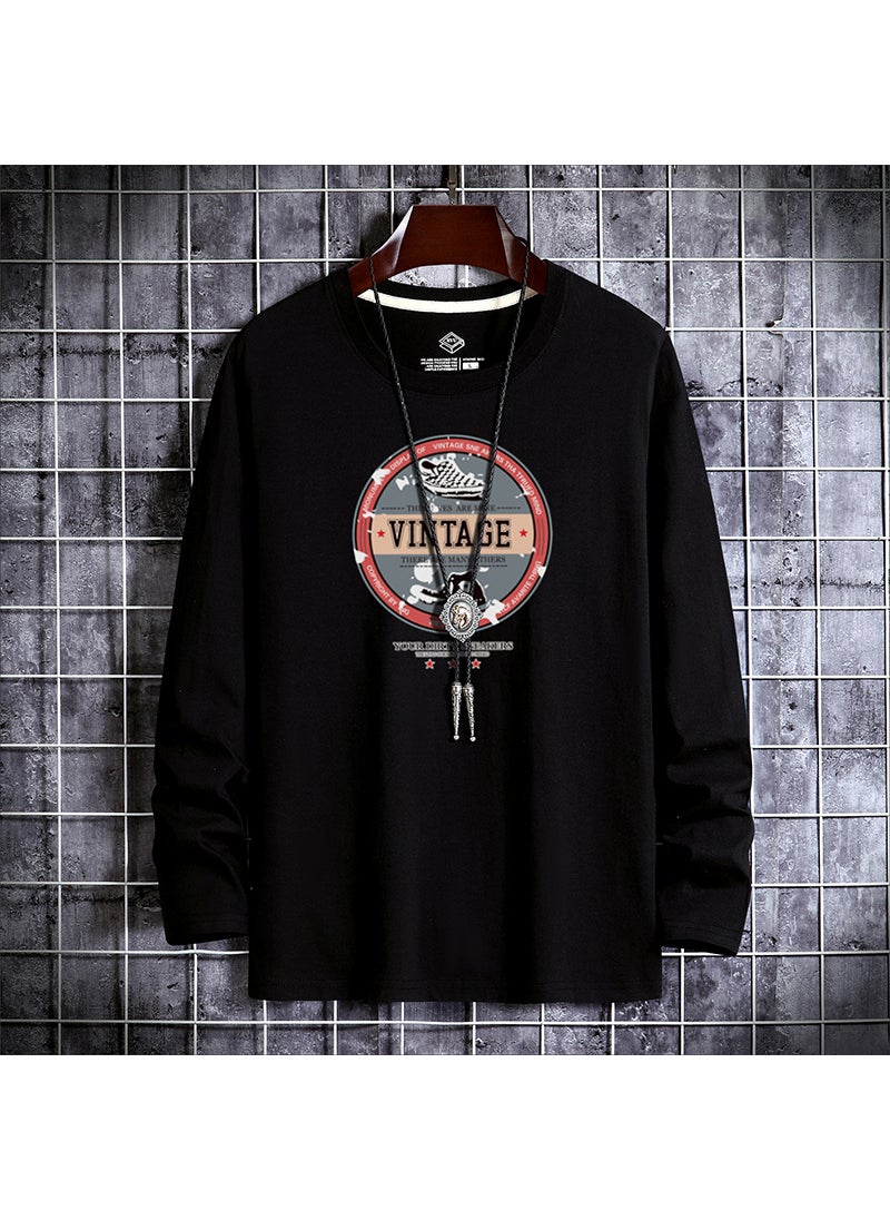 Generic - New Long Sleeve T-Shirt Round Neck Slim Fit Korean Style Base Layer Top For Young Men Lightweight Autumn Trendy Slim Fit T-Shirt Fog Blue - Image 1