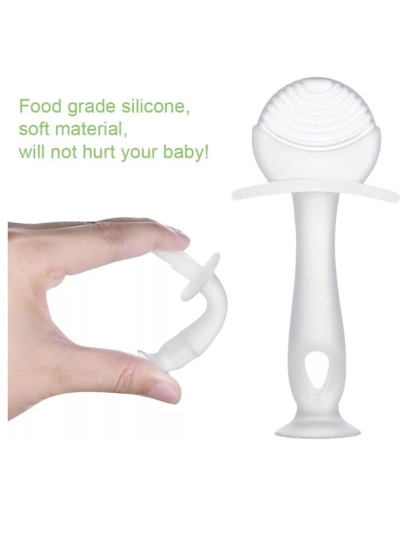 Bebiland 2PCS Teether Toy Silicone Baby Teether with Suction Cup, Baby Teething Toy with 2 Anti-Lost Chain, Teething Ring for 2 Months Above Infant Sore Gums Pain Relief (Clear)  - Image 4