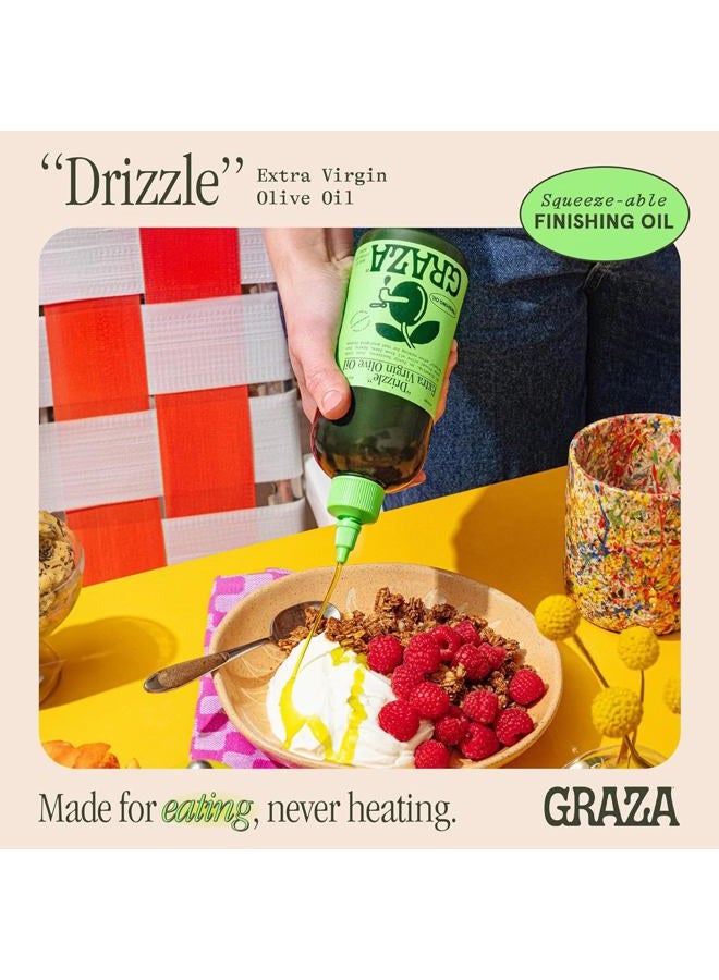 Graza Drizzle Extra Virgin Olive Oil, Finishing Oil - High Polyphenol Early Harvest EVOO Finishing Oil in a Squeeze Bottle - Single Farm Olives from Spain - 16.9 Fl Oz (350ml) - Image 2