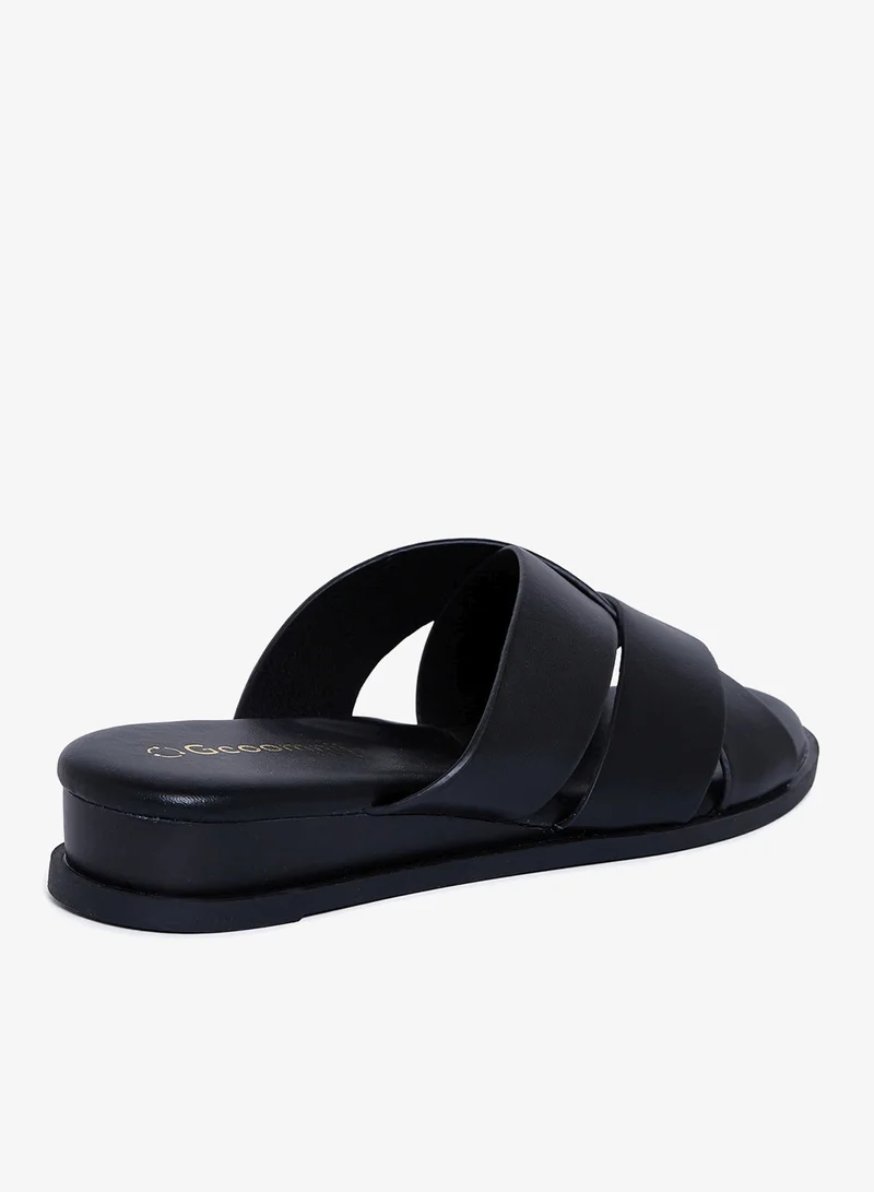 Geoomnii BLACK Geoomnii Comfort Slide Sandals for Women – Cushioned Slip-On Casual Sandals for Daily Wear, Home, Travel & Walking for Women | Best Price UAE