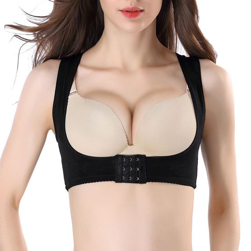 Three-Row Three-Button Front Chest Adjustment Push-Up Body-Shaping Jacket Stretch Mesh Breathable Chest Beauty Strap - Image 3