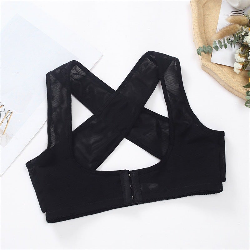 Three-Row Three-Button Front Chest Adjustment Push-Up Body-Shaping Jacket Stretch Mesh Breathable Chest Beauty Strap - Image 1