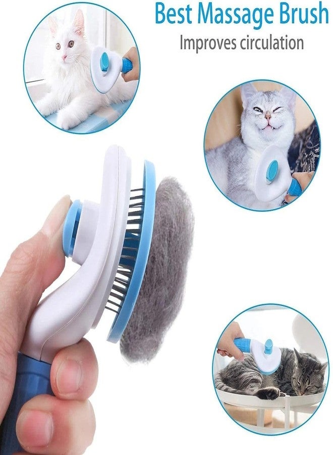 Agirav Self-Cleaning Slicker Brush for Dogs and Cats, One-Button Hair Release, Rounded Tip, Anti-Slip Handle, 15x15x5 cm - Image 2