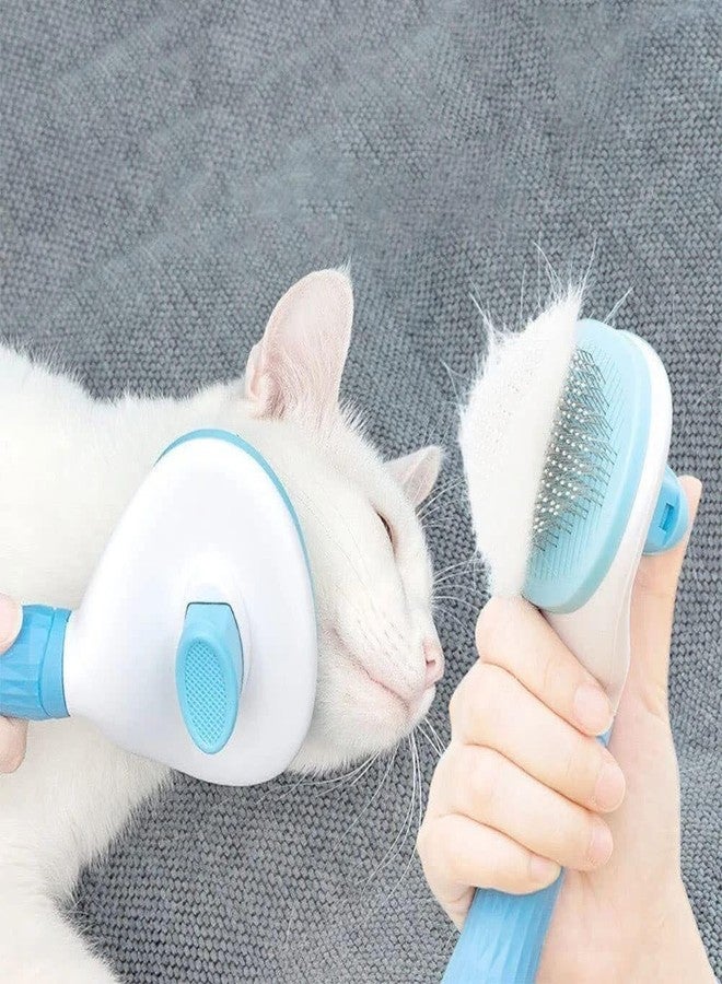 Agirav Self-Cleaning Slicker Brush for Dogs and Cats, One-Button Hair Release, Rounded Tip, Anti-Slip Handle, 15x15x5 cm - Image 4