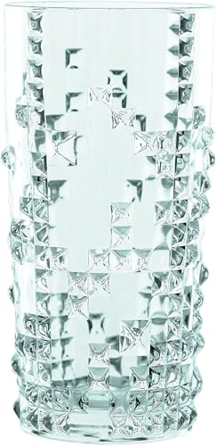 Nachtmann Punk Long Drink Glasses – Set of 4 Lead-Free 12.6 oz Crystal Tumblers Featuring Studded Design, Tall Machine-Made Glassware for Cocktails, Mocktails, Soda, Water, Home Bars - Image 4